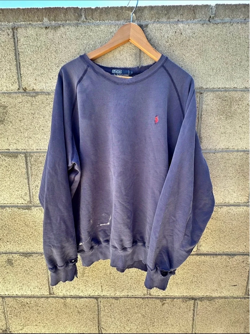 Polo by Ralph Lauren Navy Crewneck Sweatshirt with Red Pony